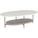 Deja 50 X 28.25 inch White / Antique Brass Coffee Table